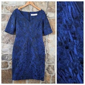 Lela Rose Silk Textured Sheath Dress